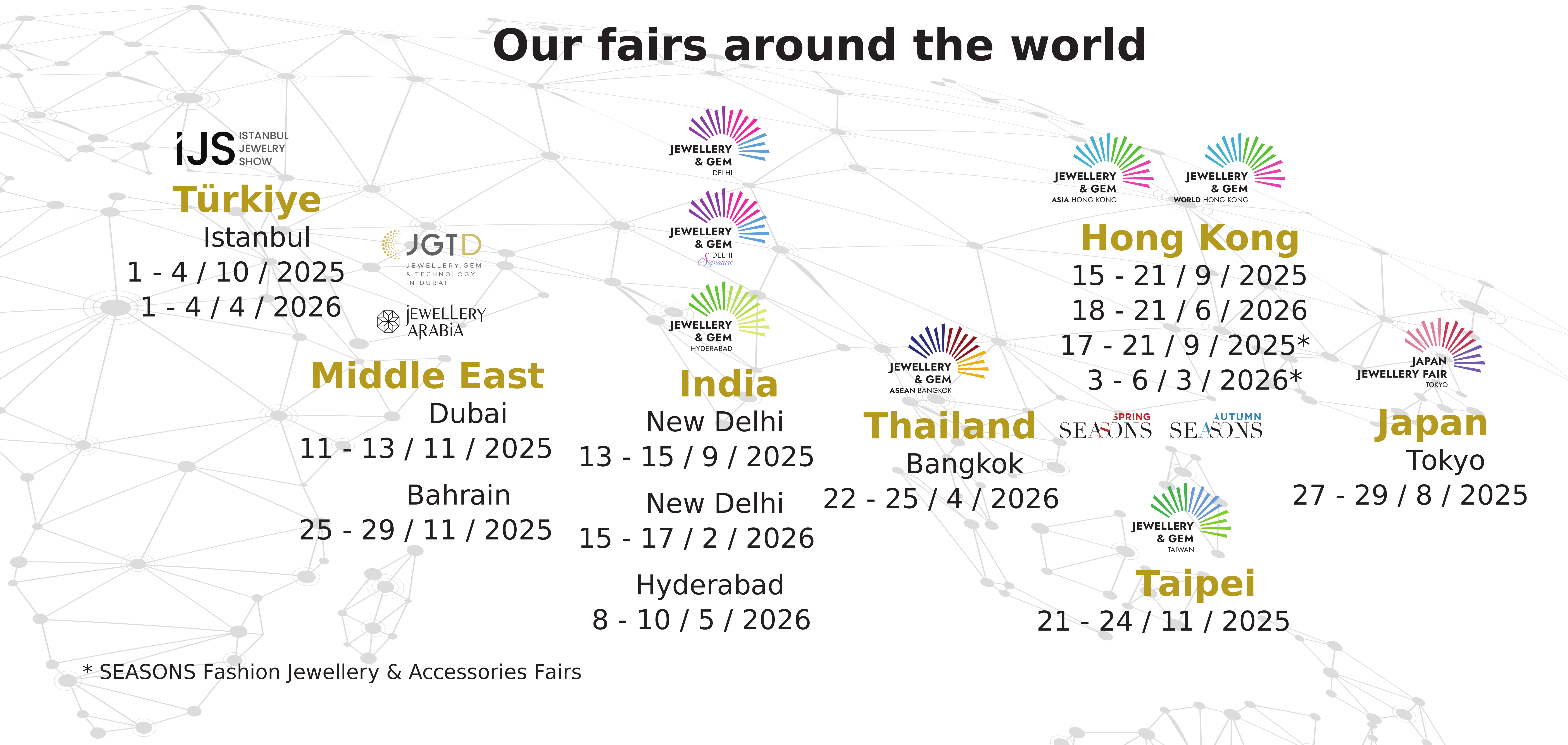Global Jewellery Show Calendar 2025-2026-map